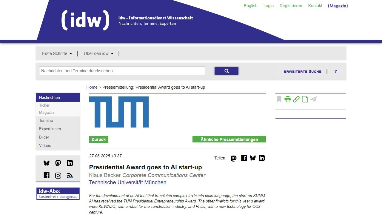 idw - Informationsdienst Wissenschaft