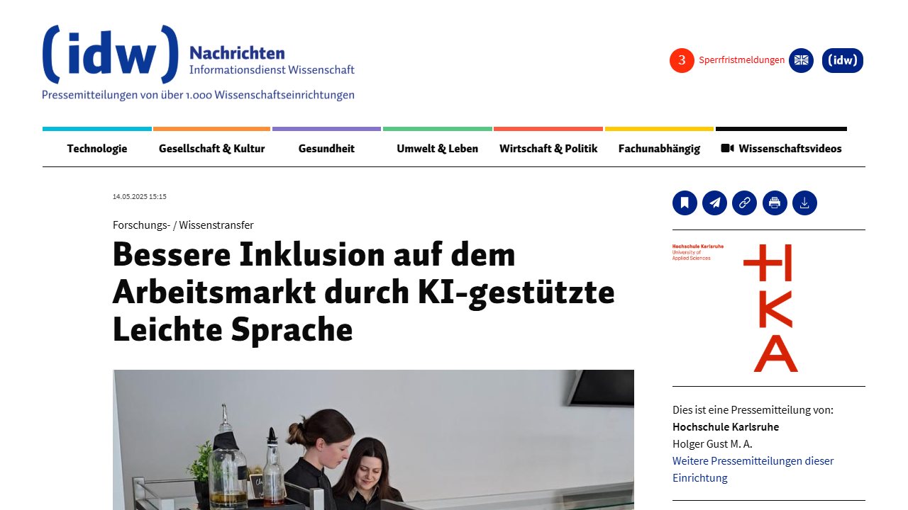 idw - Informationsdienst Wissenschaft